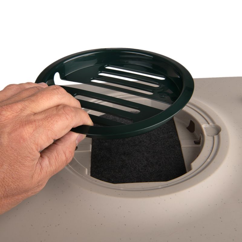 kooa Covered Cat Litter Tray - 90% recycled Plastic Dark green / beige