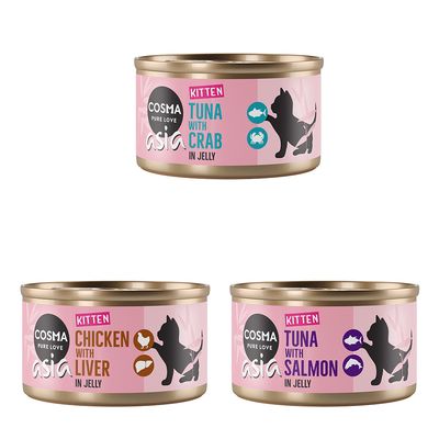 Cosma Asia Kitten in Jelly Saver Pack 12 x 85g Tuna with Salmon