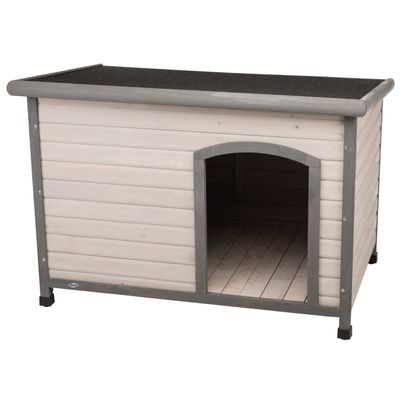 Trixie Classic dog kennel: Natura flat roof kennel Size S-M: W 85 x D 60 x H 58 cm, grey