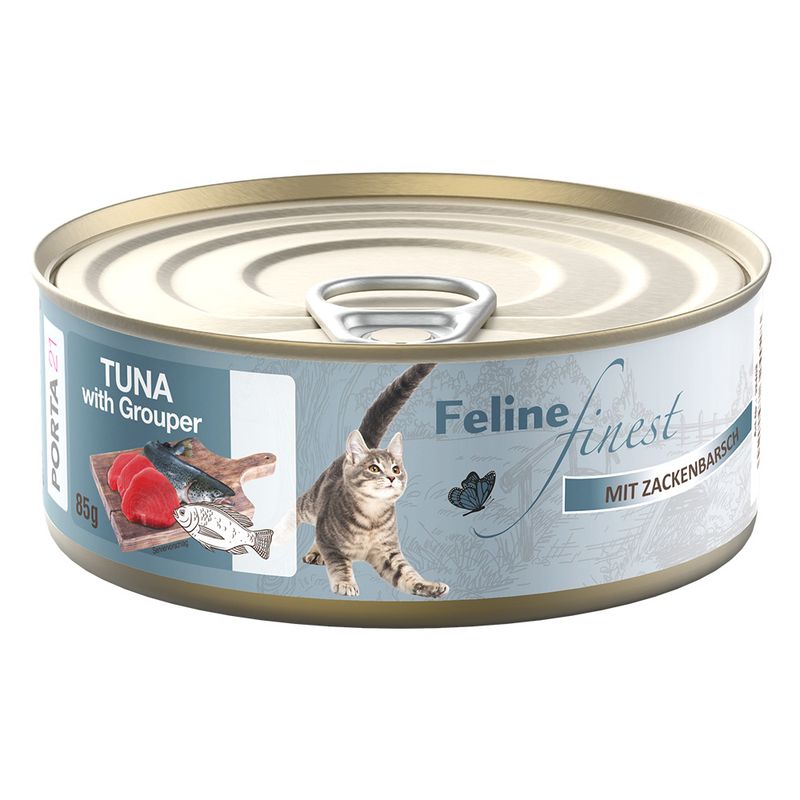 Economy Pack Feline Finest Cats Wet Food 24 x 85 g Tuna with squid