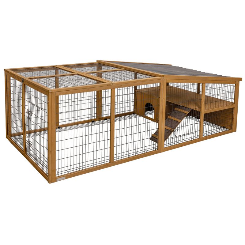 Kerbl Pet Free-Range Enclosure with Plastic Roof & Escape Barrier 220 x 115 x 75cm (L x W x H)
