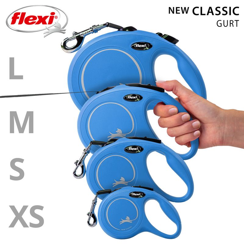 flexi New Classic Tape Lead M – Blue, 5m Lead: 5m long
