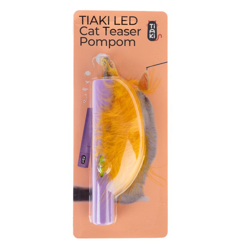 TIAKI Pompom Cat Dangler Toy with LED Pointer 1 Toy