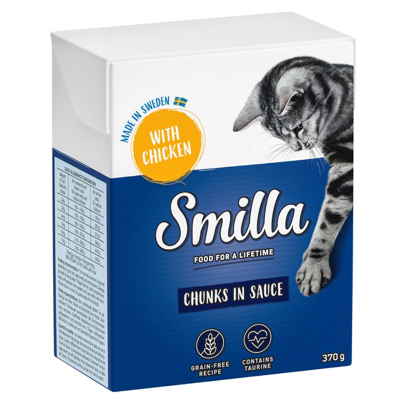 Smilla Chunks Tetra Pak Wet Cat Food Saver Pack 24 x 370g/380g Shrimps in Jelly (24 x 380g)