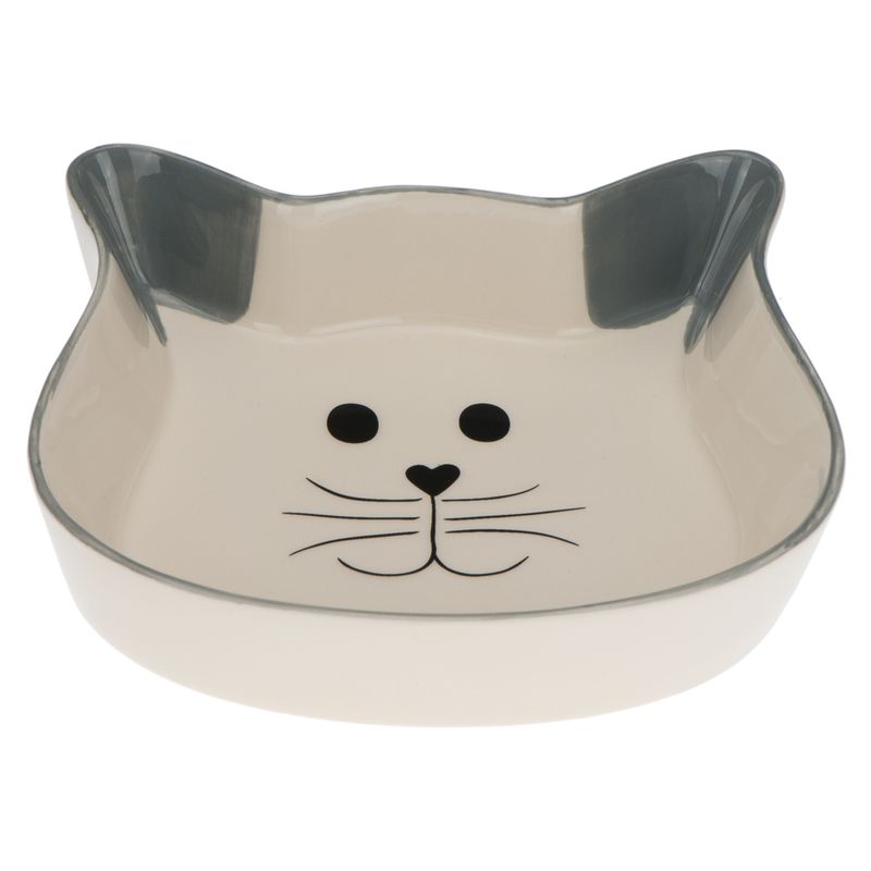 Trixie Cat Face Ceramic Bowl 250ml, Diameter 12cm