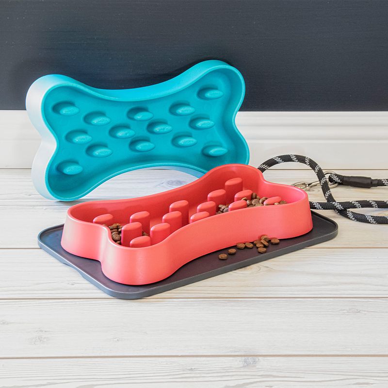 Here Sparky Bone Slow Chow Bowl Red: 1.4L, 35.9 x 20.4 x 5cm (L x W x H)