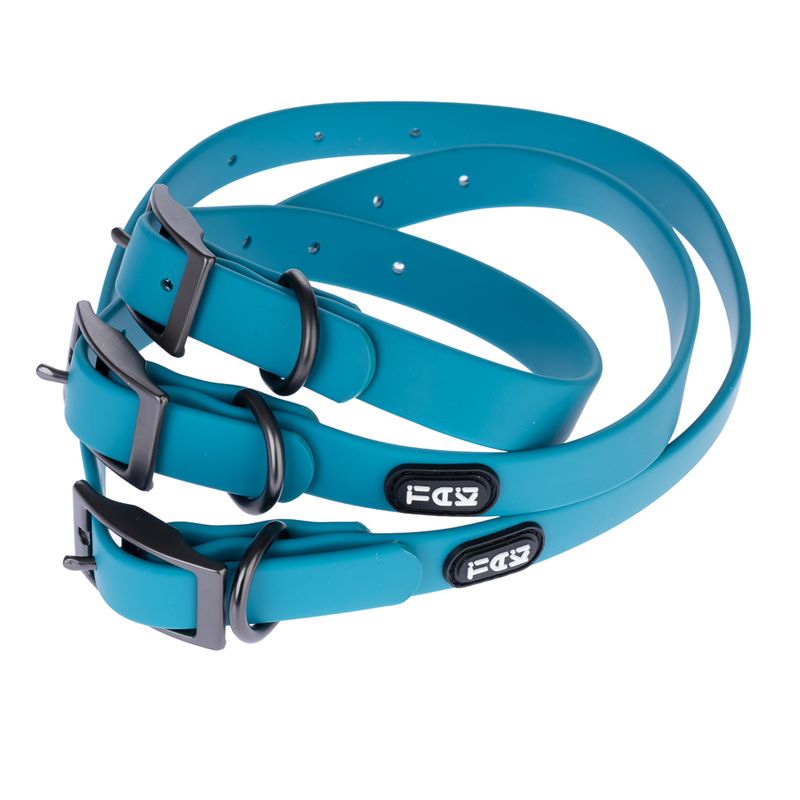 TIAKI water-repellent PVC collar, blue Size S: 24-36 cm neck circumference