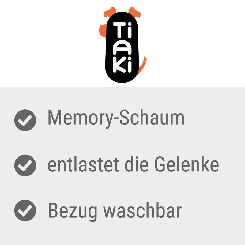 TIAKI Orthopaedic Dog Mattress Outdoor L 90 x W 60 x H 15 cm