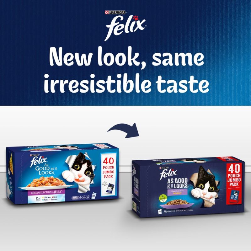 Felix As Good As It Looks Pouches In Jelly 88 x 85g Meat Menus