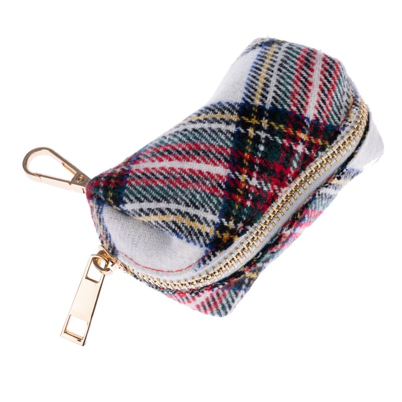 Nomad Tales Tartan Collar, Lead, Poop Bag Dispenser & Scrunchie Set Collar Size L: 42 - 66 cm Neck Circumference