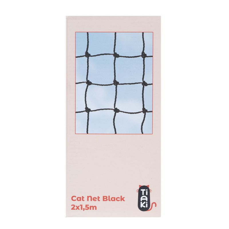 TIAKI Cat Safety Net with Wire Reinforcement - Black 2 x 1.5 m