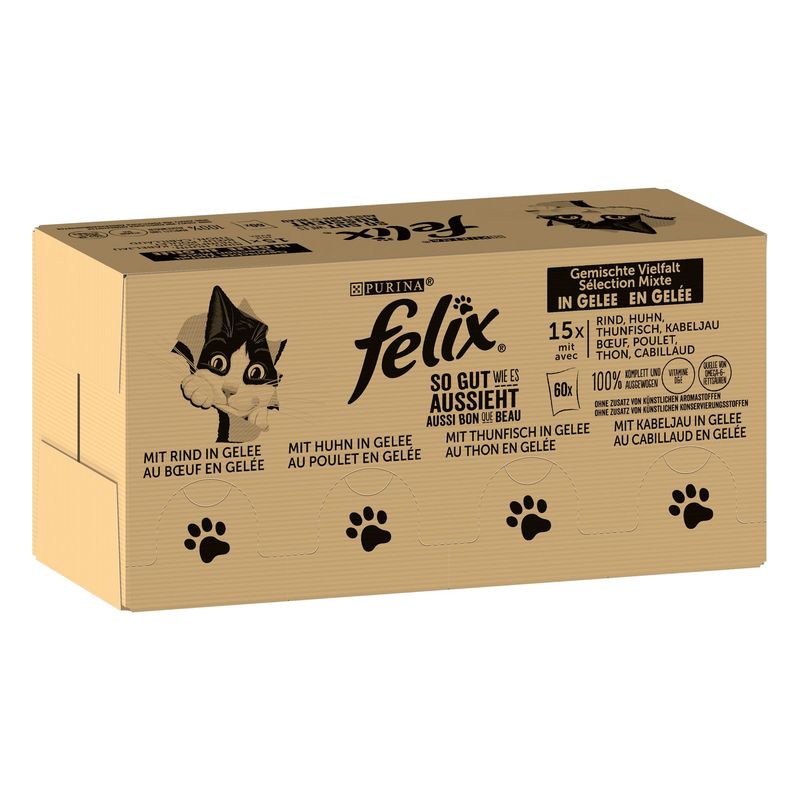 Felix As Good As It Looks Mega Pack 120 x 85g Beef, Chicken, Cod & Tuna