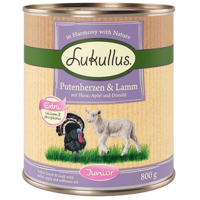 Lukullus Junior Turkey Hearts & Lamb 6 x 400g