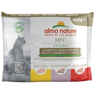 Almo Nature HFC Jelly Pouches 6 x 55g 3 Chicken Varieties