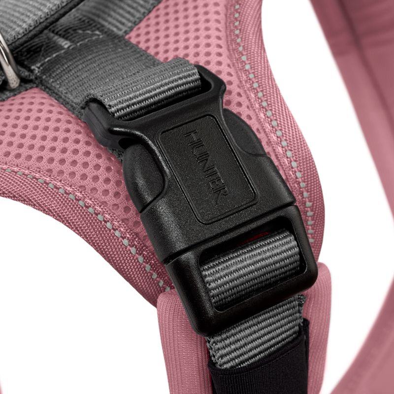 HUNTER Maldon Harness - Dusky Pink/Grey Size M: 53 - 71cm chest circumference, belt width 25mm