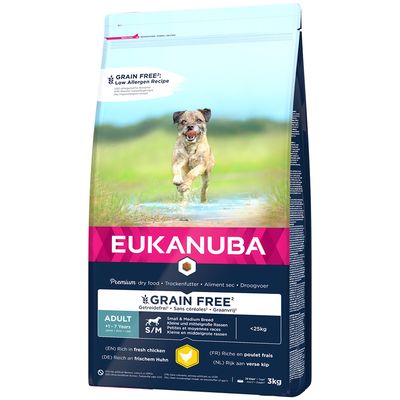 Eukanuba Grain Free Small & Medium Breed Adult - Chicken 12kg