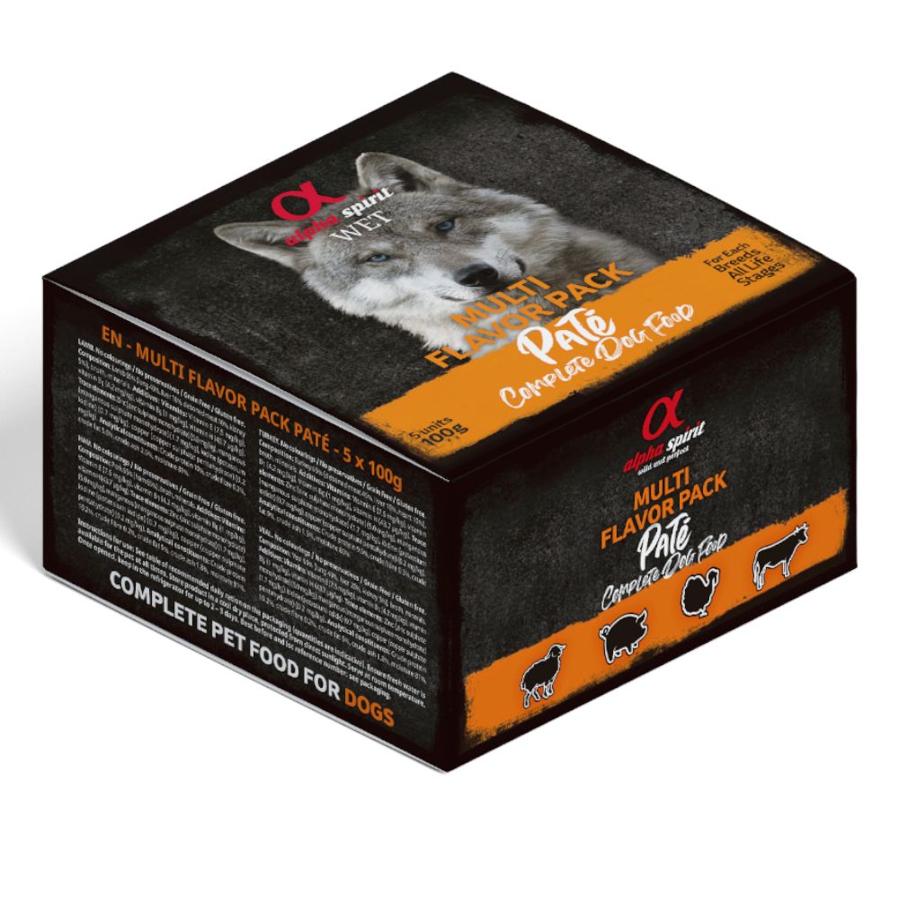 alpha spirit Multi-Flavour Pouch for Dogs 10 x 100 g