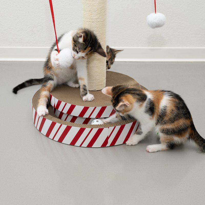 TIAKI 4-in-1 Multi-Toy Scratching Post for Cats 1 Toy