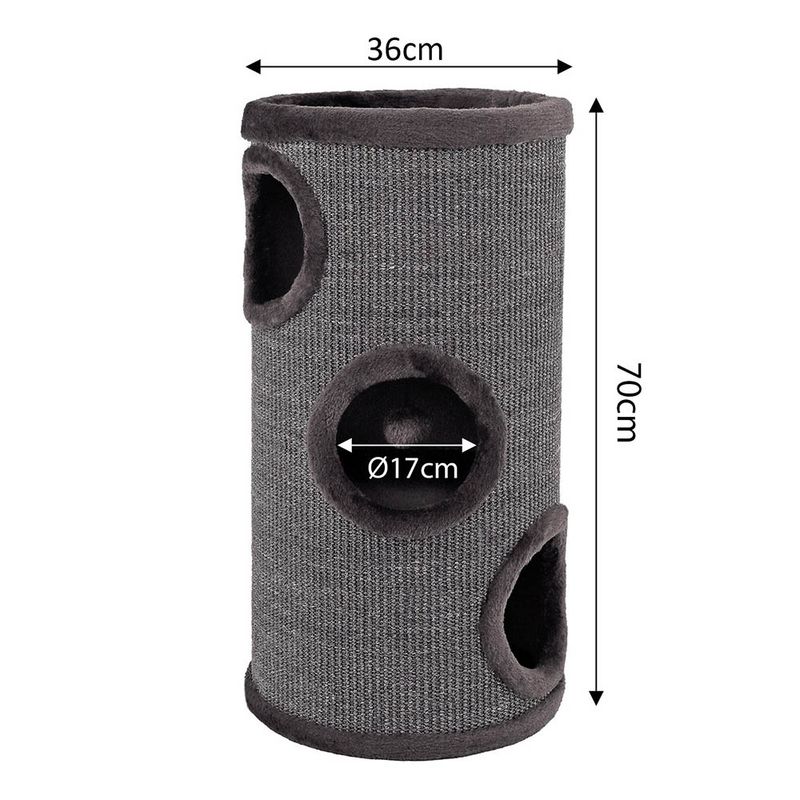 Lionto Scratching Barrel with Sisal - Grey 50 x 36 x 36cm (H x L x W)