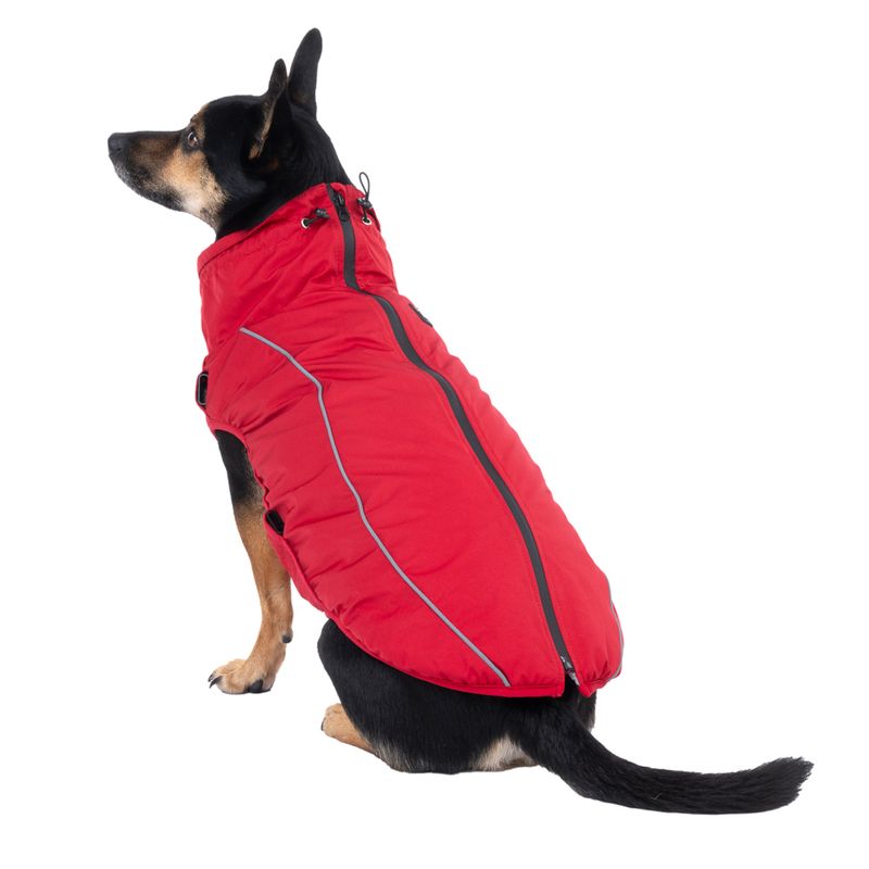 TIAKI Arkon Dog Coat with Harness - Red approx. 35cm (Back Length)