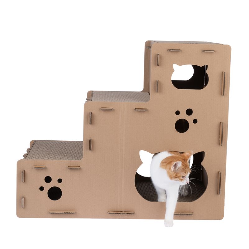TIAKI Scratching Stairs Puzzle for Cats 70 x 40 x 60 cm (L x W x H)