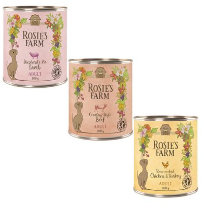 Rosie's Farm Adult Mixed Trial Pack - 6 x 800g Mixed Pack I (3 Flavours)