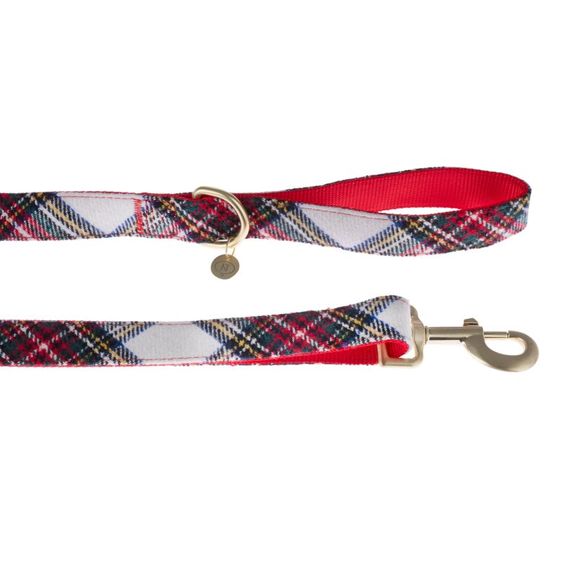 Nomad Tales Tartan Collar, Lead, Poop Bag Dispenser & Scrunchie Set Collar Size L: 42 - 66 cm Neck Circumference