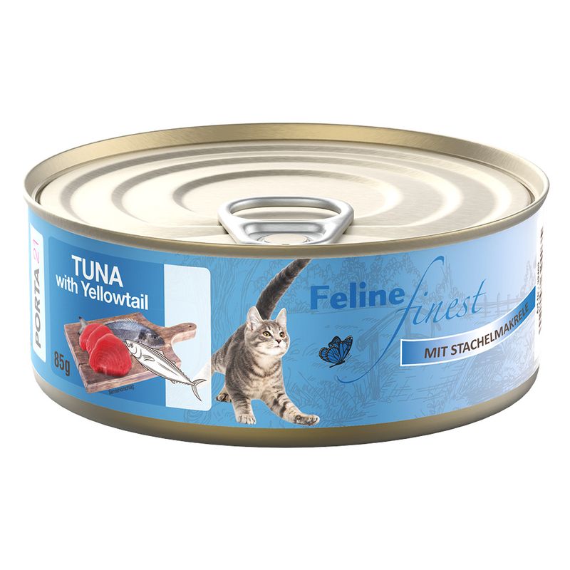 Economy Pack Feline Finest Cats Wet Food 24 x 85 g Tuna with squid