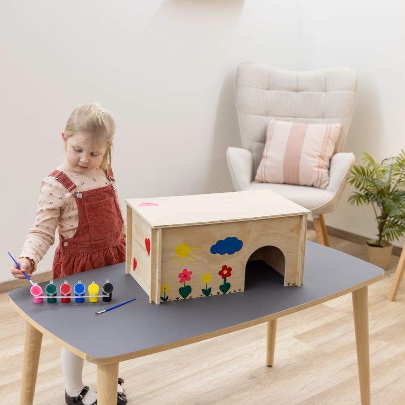 Kerbl Pet Rodent House to Paint 50 x 29 x 24cm (L x W x H), incl. 6 colours and brushes