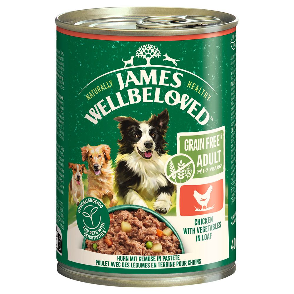 James Wellbeloved Adult Dog Grain Free Hypoallergenic Chicken in Pâté 6 x 400g