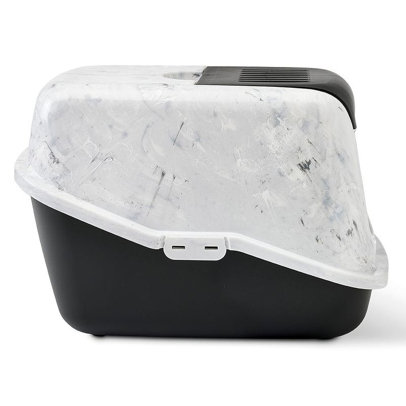 Savic Nestor Marble Cat Litter Box marble white-grey / black