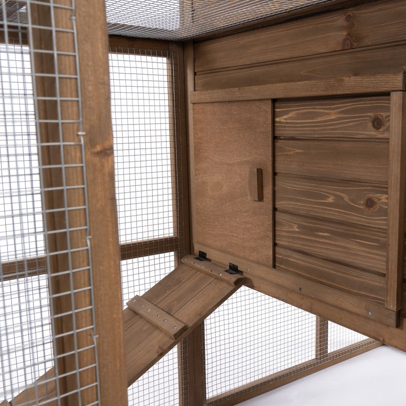 TIAKI Ranch Wooden Chicken Coop (Optionally Expandable) Attached Enclosure: 116 x 78 x 89.8 cm (L x W x H)
