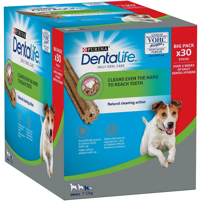 PURINA Dentalife Daily Dental Care Snacks for Small Breed Dogs (7-12kg) 30 Sticks (10 x 49g)