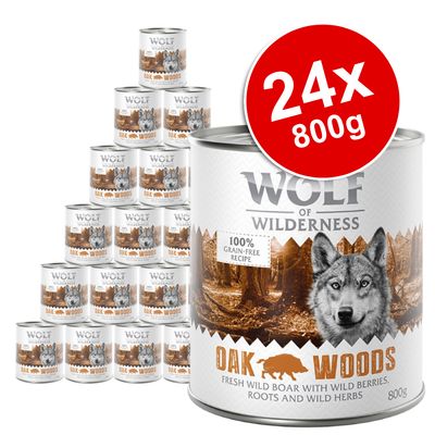 Wolf of Wilderness Adult Single Protein Saver Pack 24 x 800g Mixed Pack (3 Varieties)
