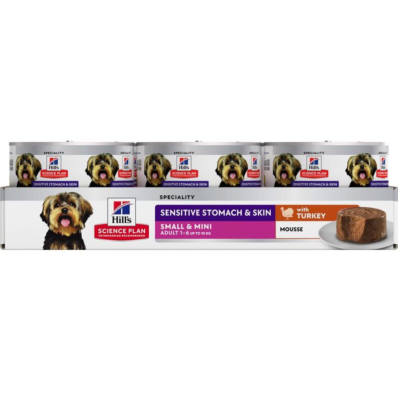 Hill's Science Plan Sensitive Stomach & Skin Small & Mini Mousse Turkey (12 x 200g)