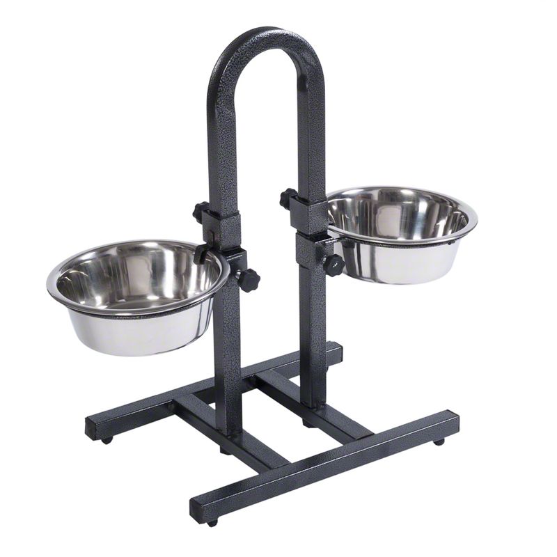 U-Shaped Dog Bowl Stand with Stainless Steel Bowls 2 x 1.6 litre