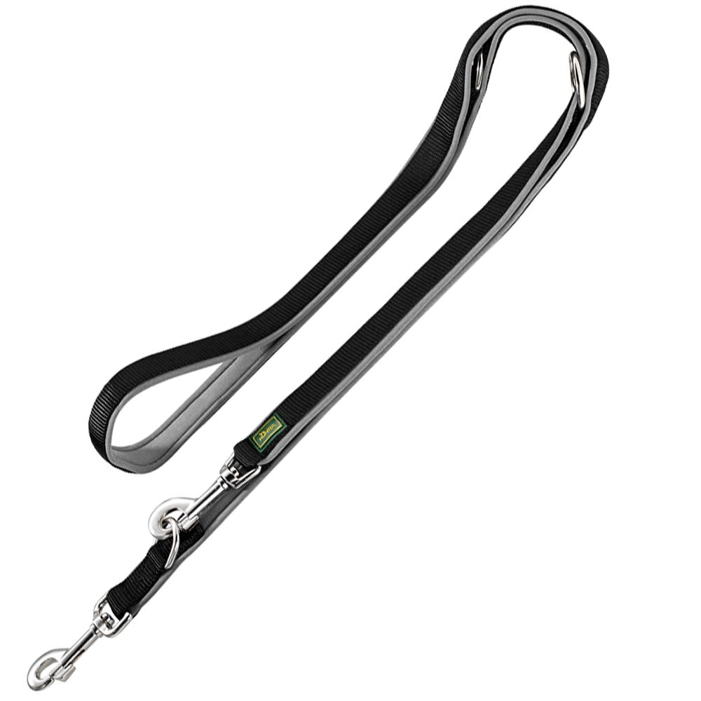 HUNTER Neoprene Lead – black/ grey 200cm, adjustable