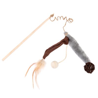 TIAKI cat fishing rod plush & feather 1 piece