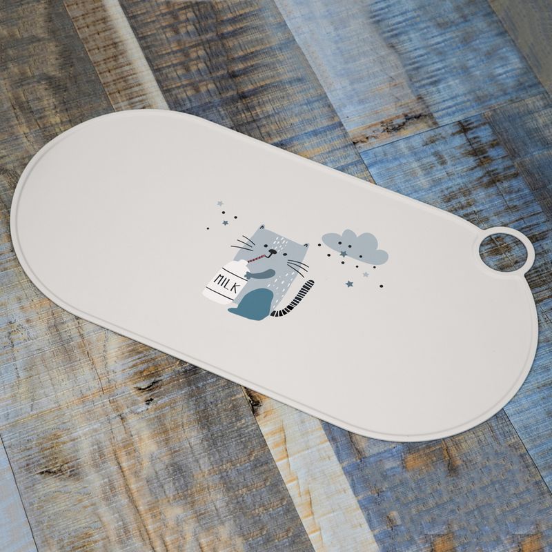 TIAKI Silicone Bowl Mat Milky Kitty L 50 x W 25 cm
