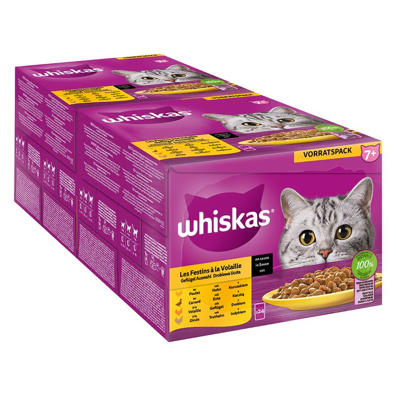 Whiskas Senior Pouches 48 x 85g 7+ Mixed Selection in Gravy