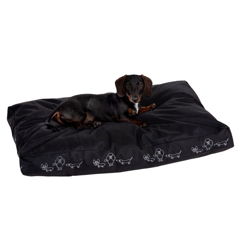 Silhouettes Black Dog Cushion Black: 90 x 60 x 8 cm (L x W x H)