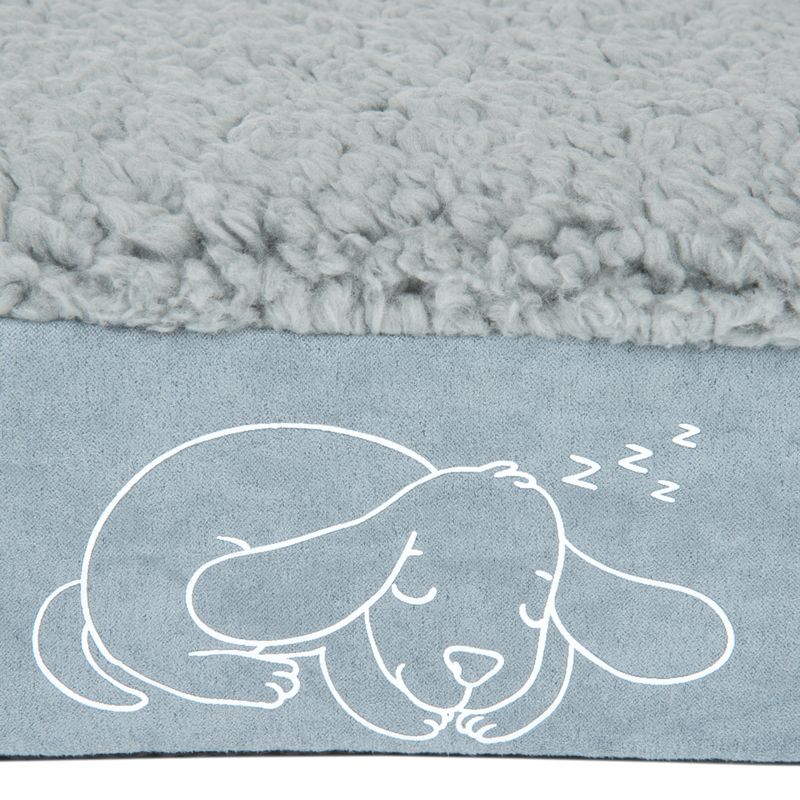 Rectangular Memory Foam Dog Bed - Grey 72 x 50 x 9.5 cm (L x W x H)