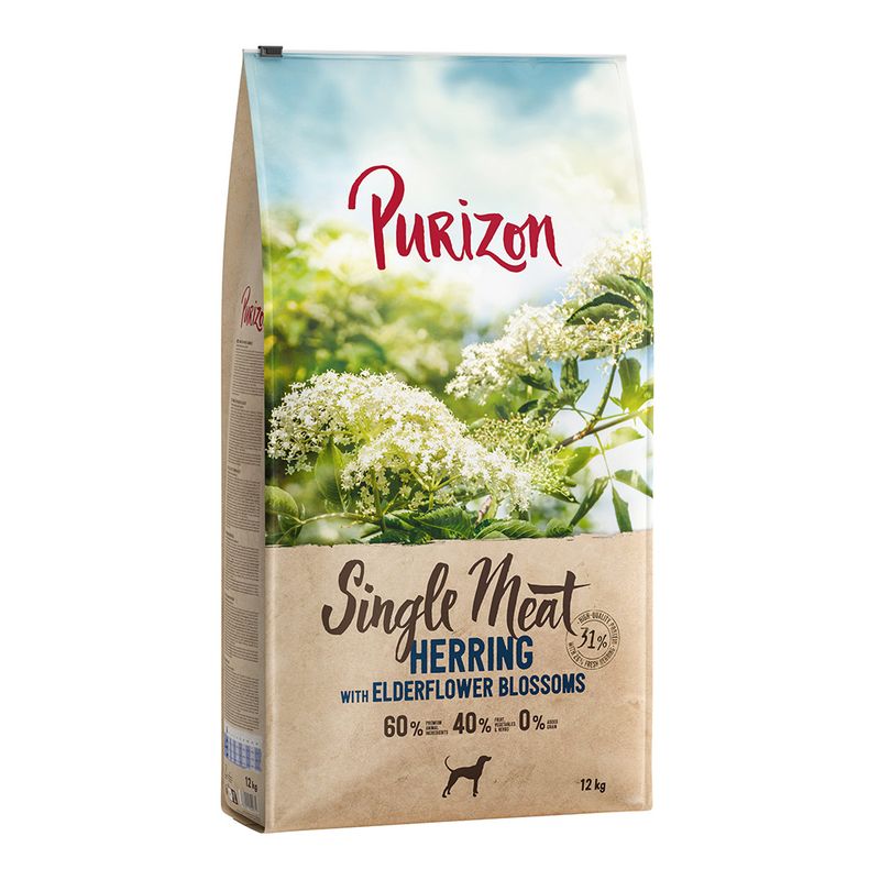 Purizon Single Meat Adult Dog - Grain-Free Herring with Elderflower Blossoms 1kg