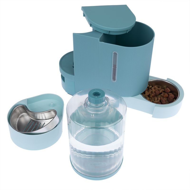 TIAKI Light Blue Food and Water Dispenser Up to 1.3kg Dry Food & 3L Water