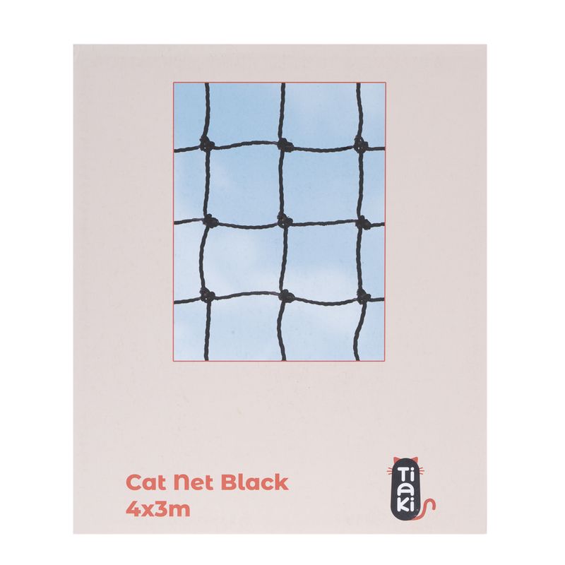 TIAKI Cat Safety Net with Wire Reinforcement - Black 2 x 1.5 m