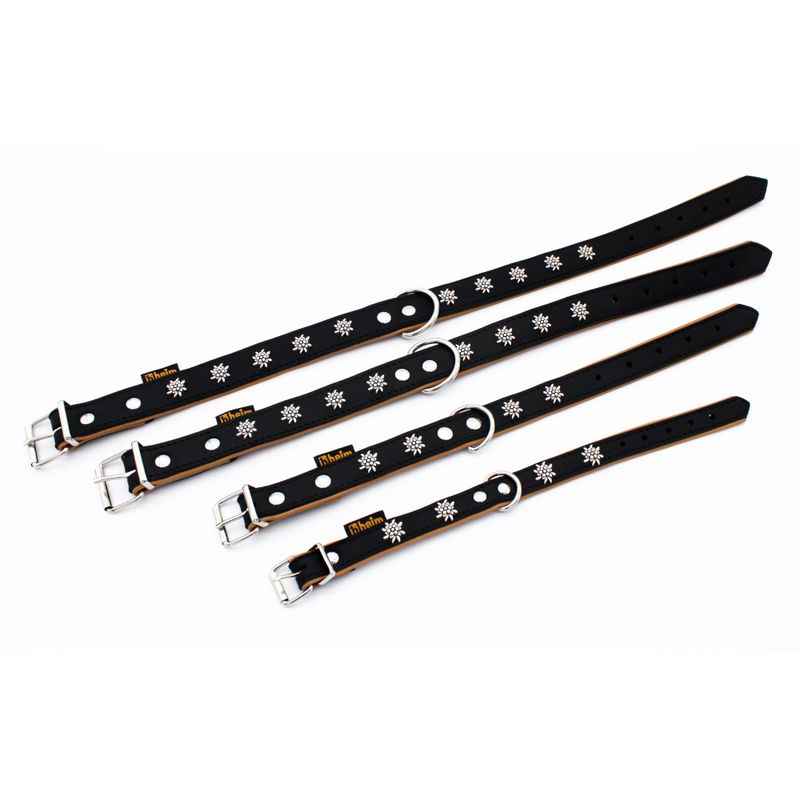 Home Collar Edelweiss, black/nature 24 - 29 cm neck circumference, W 16 mm