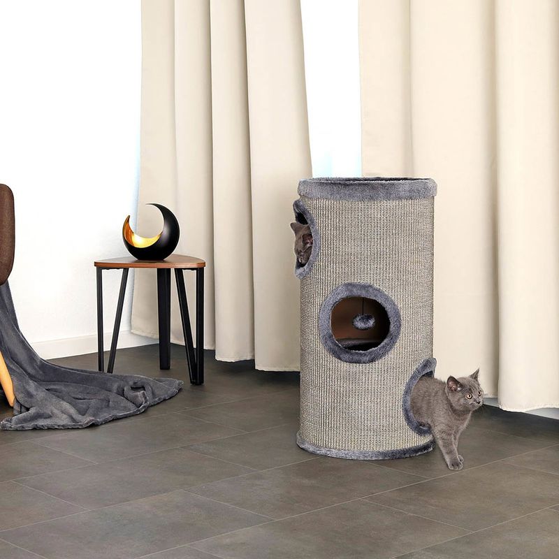 Lionto Scratching Barrel with Sisal - Grey 50 x 36 x 36cm (H x L x W)