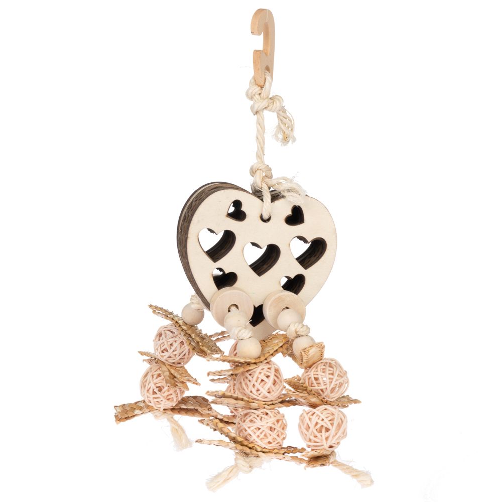 TIAKI Heart Snack Bird Toy approx. 30 x 10 x 9cm (L x W x H)