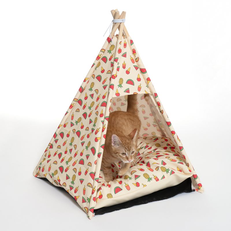 TIAKI Tropical Teepee Pet Den approx. diameter 65 x (H) 75 cm