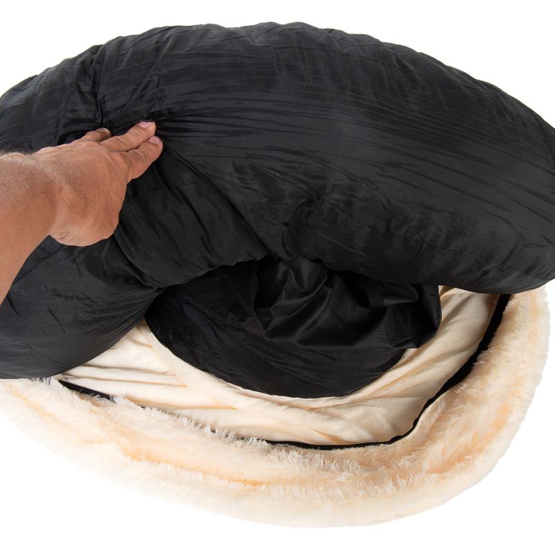 Fluffy Dog Bed Beige 65 x (H) 20cm